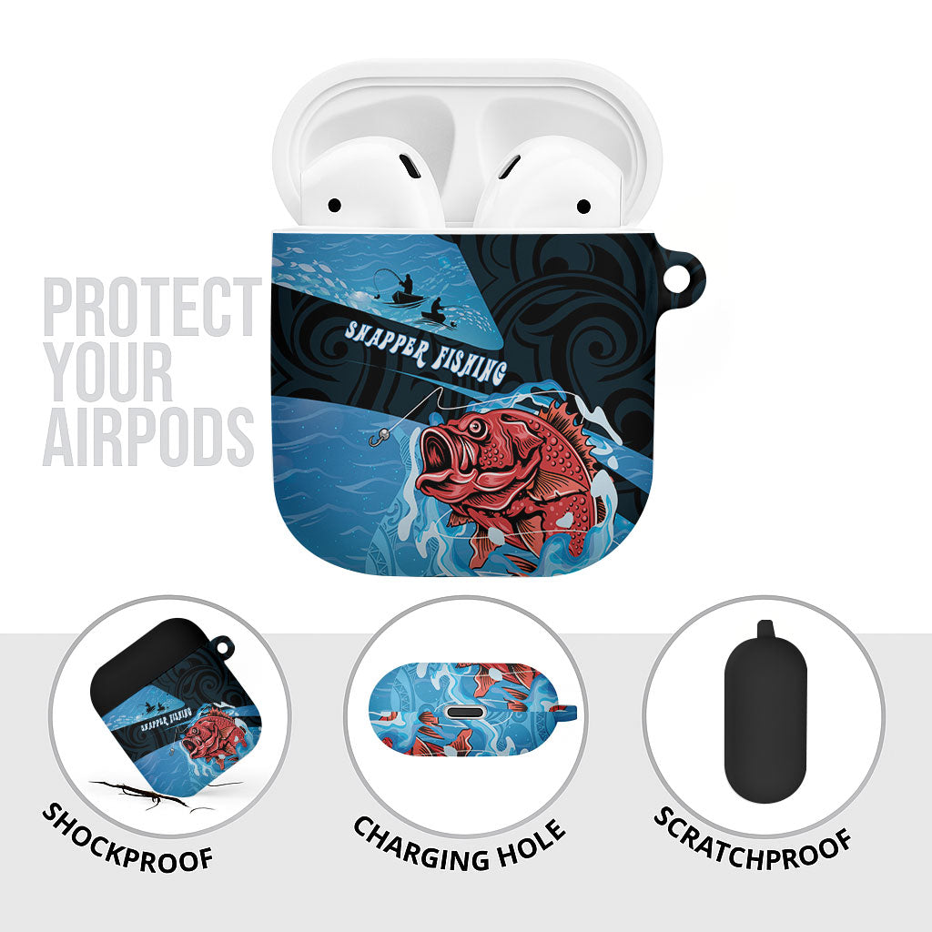 Snapper Fishing New Zealand AirPods Case Tamure Fish Hook Maori Pattern LT22 - Polynesian Pride