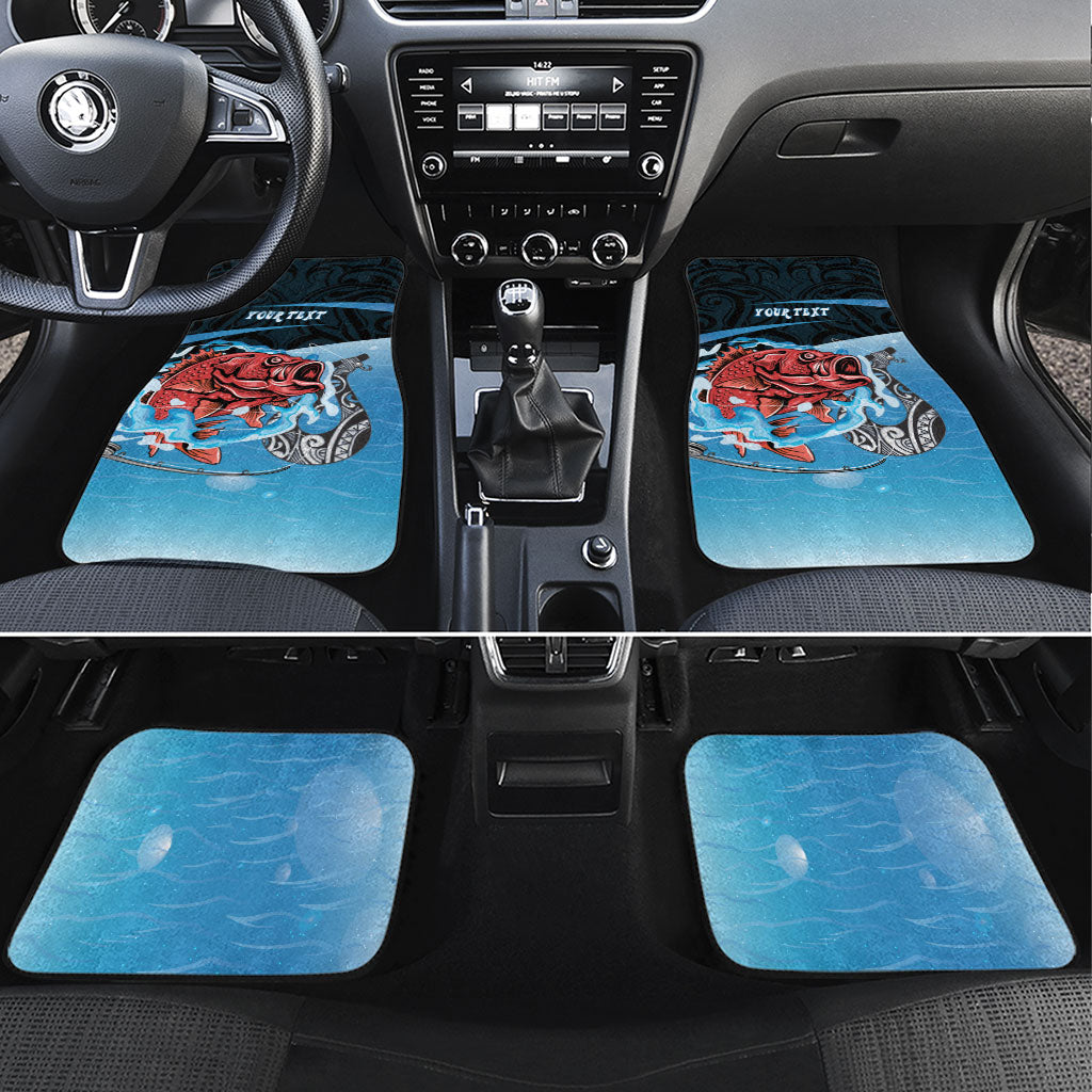 Personalised Snapper Fishing New Zealand Car Mats Tamure Fish Hook Maori Pattern