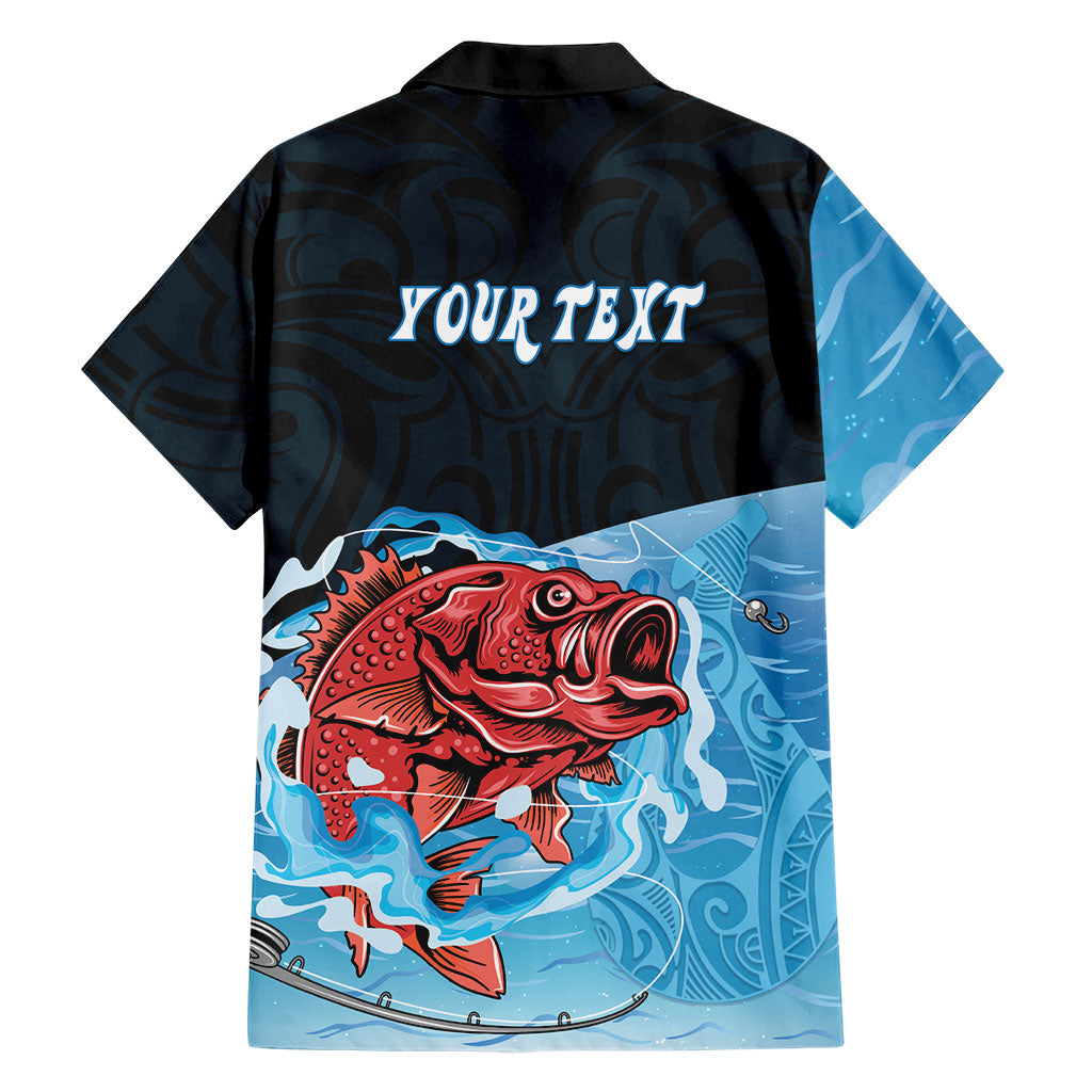 Personalised Snapper Fishing New Zealand Family Matching Summer Maxi Dress and Hawaiian Shirt Tamure Fish Hook Maori Pattern