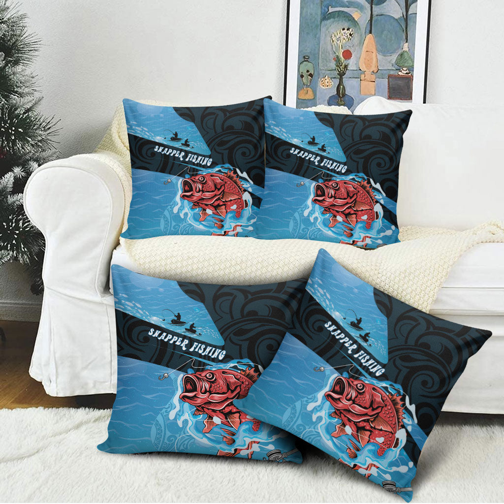Snapper Fishing New Zealand Pillow Cover Tamure Fish Hook Maori Pattern LT22 - Polynesian Pride