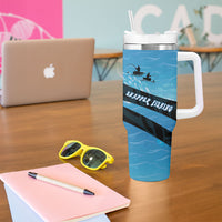 Personalised Snapper Fishing New Zealand Tumbler With Handle Tamure Fish Hook Maori Pattern LT22 - Polynesian Pride