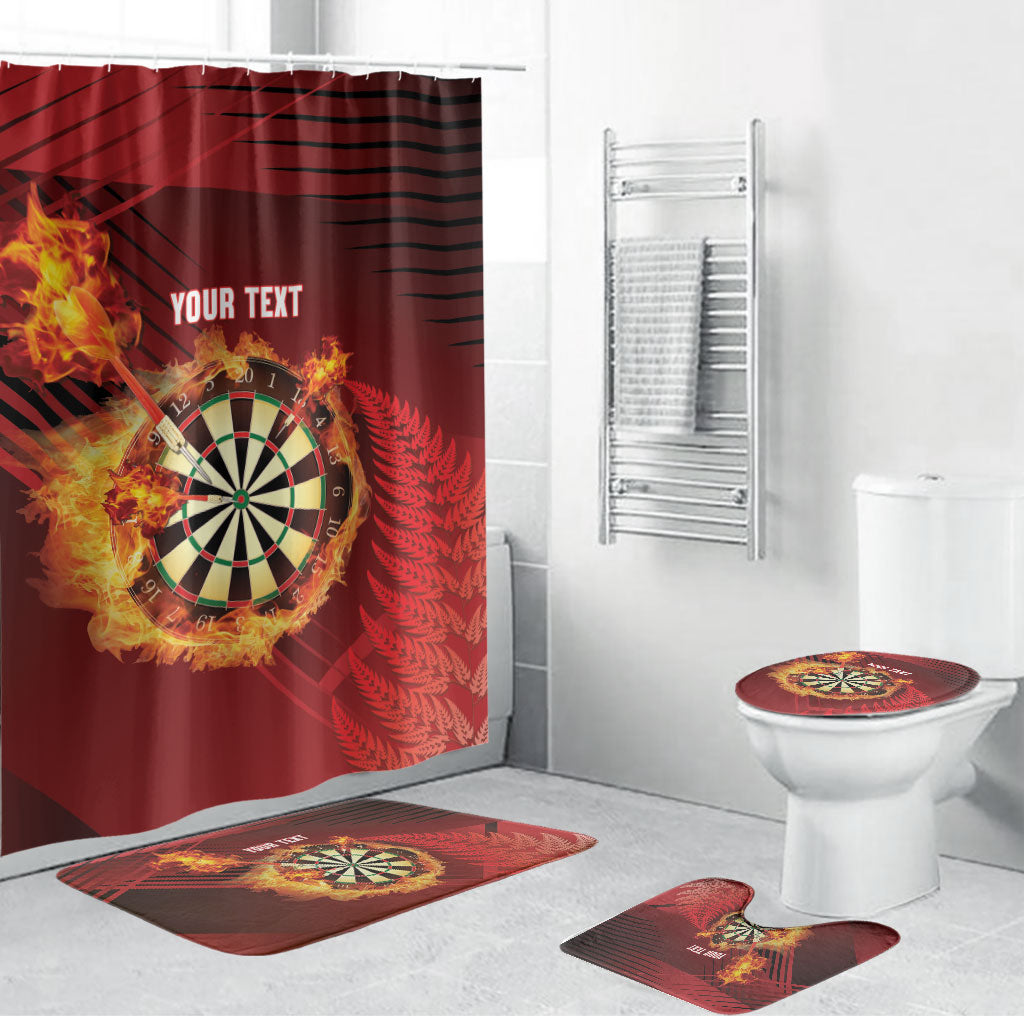 Personalised Darts New Zealand Bathroom Set Silver Fern Red Color