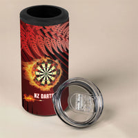 Personalised Darts New Zealand 4 in 1 Can Cooler Tumbler Silver Fern Red Color