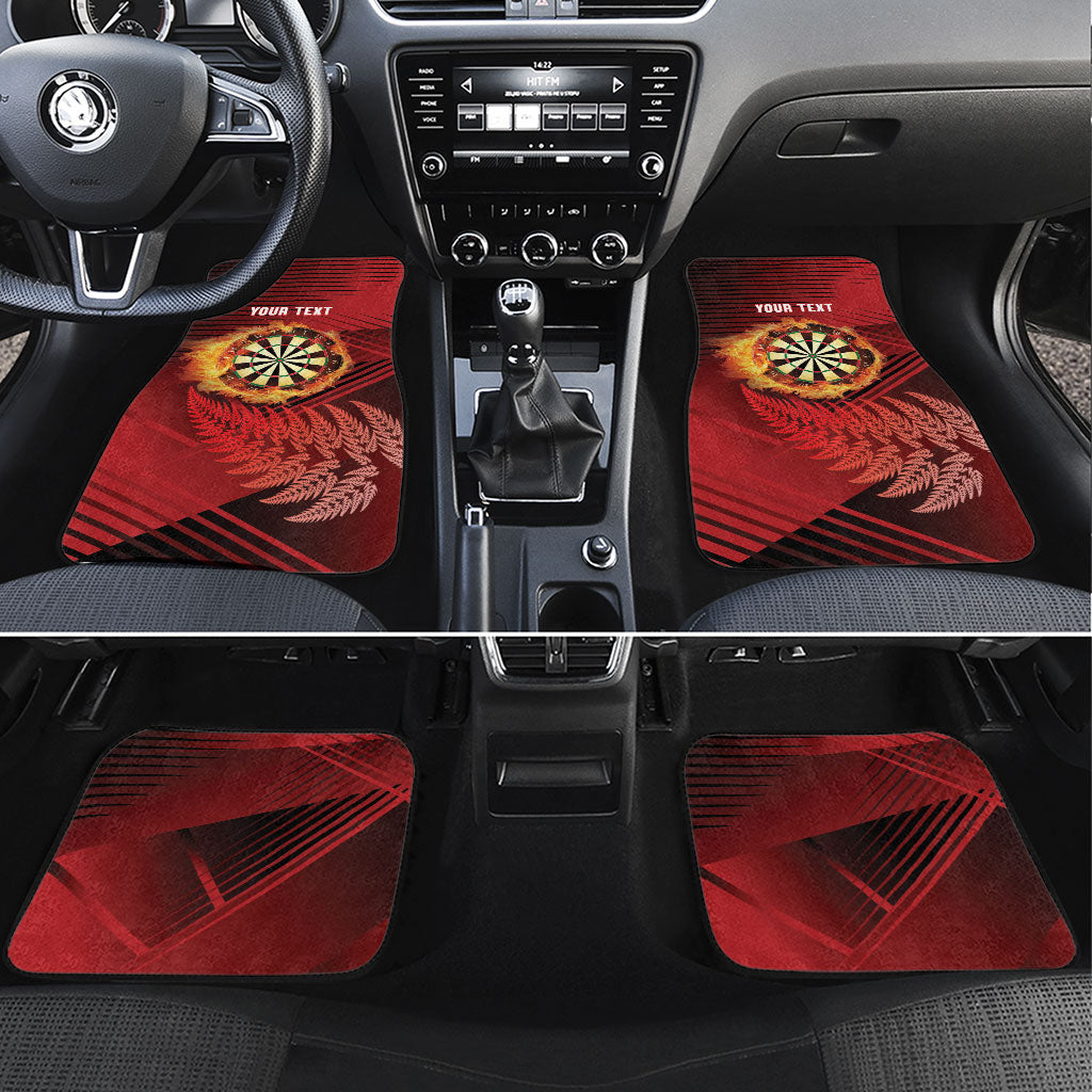 Personalised Darts New Zealand Car Mats Silver Fern Red Color