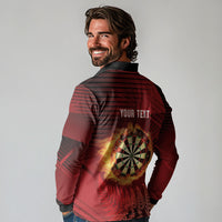 Personalised Darts New Zealand Long Sleeve Polo Shirt Silver Fern Red Color