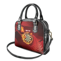 Personalised Darts New Zealand Shoulder Handbag Silver Fern Red Color LT22 - Polynesian Pride