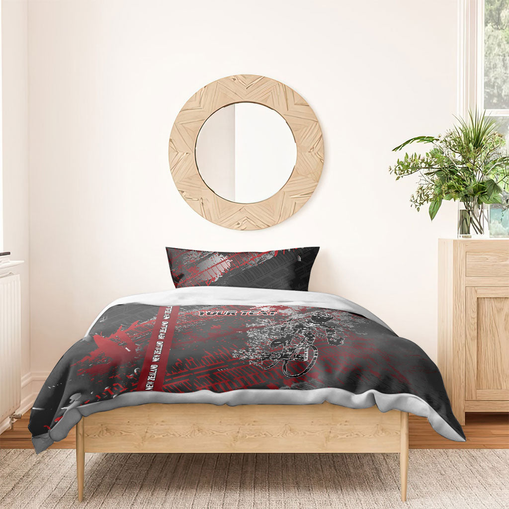 Personalised Cycling New Zealand Bedding Set Aotearoa Pride Sportswear