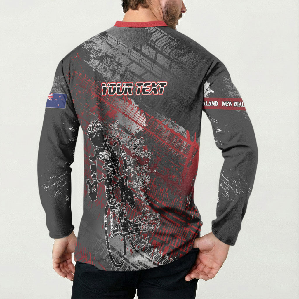 Personalised Cycling New Zealand Button Sweatshirt Aotearoa Pride Sportswear