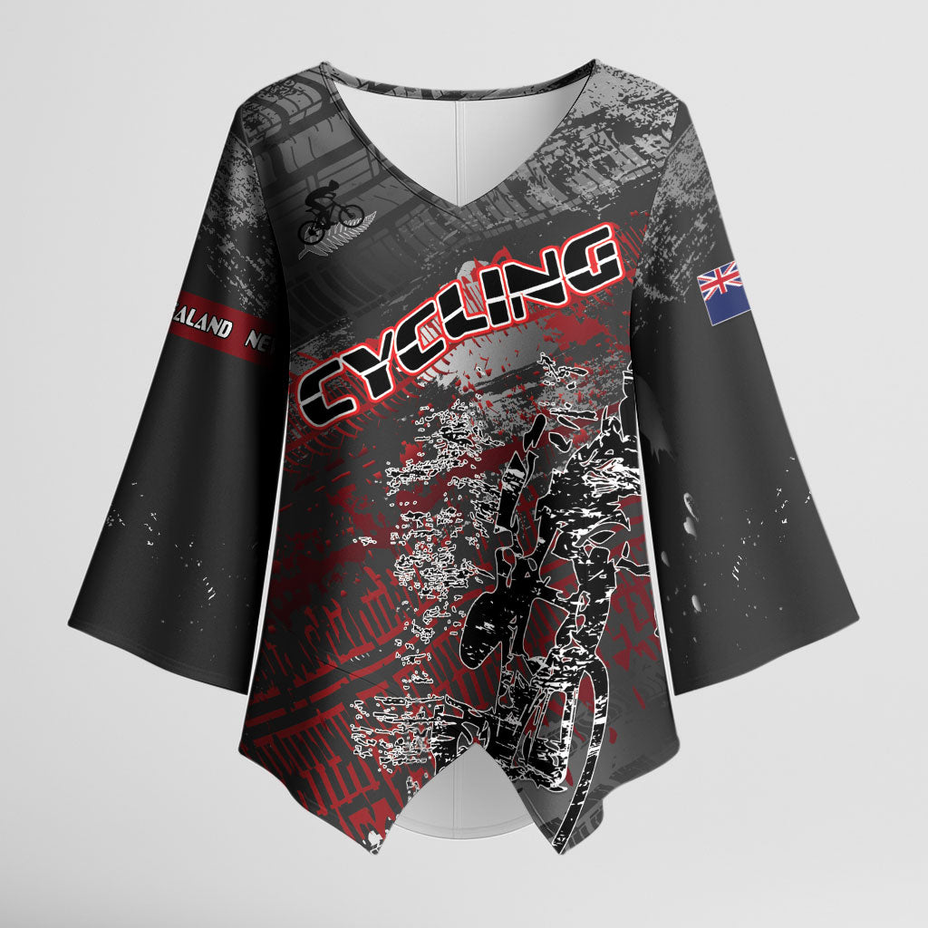 Personalised Cycling New Zealand Kimono Sleeve Blouse Aotearoa Pride Sportswear