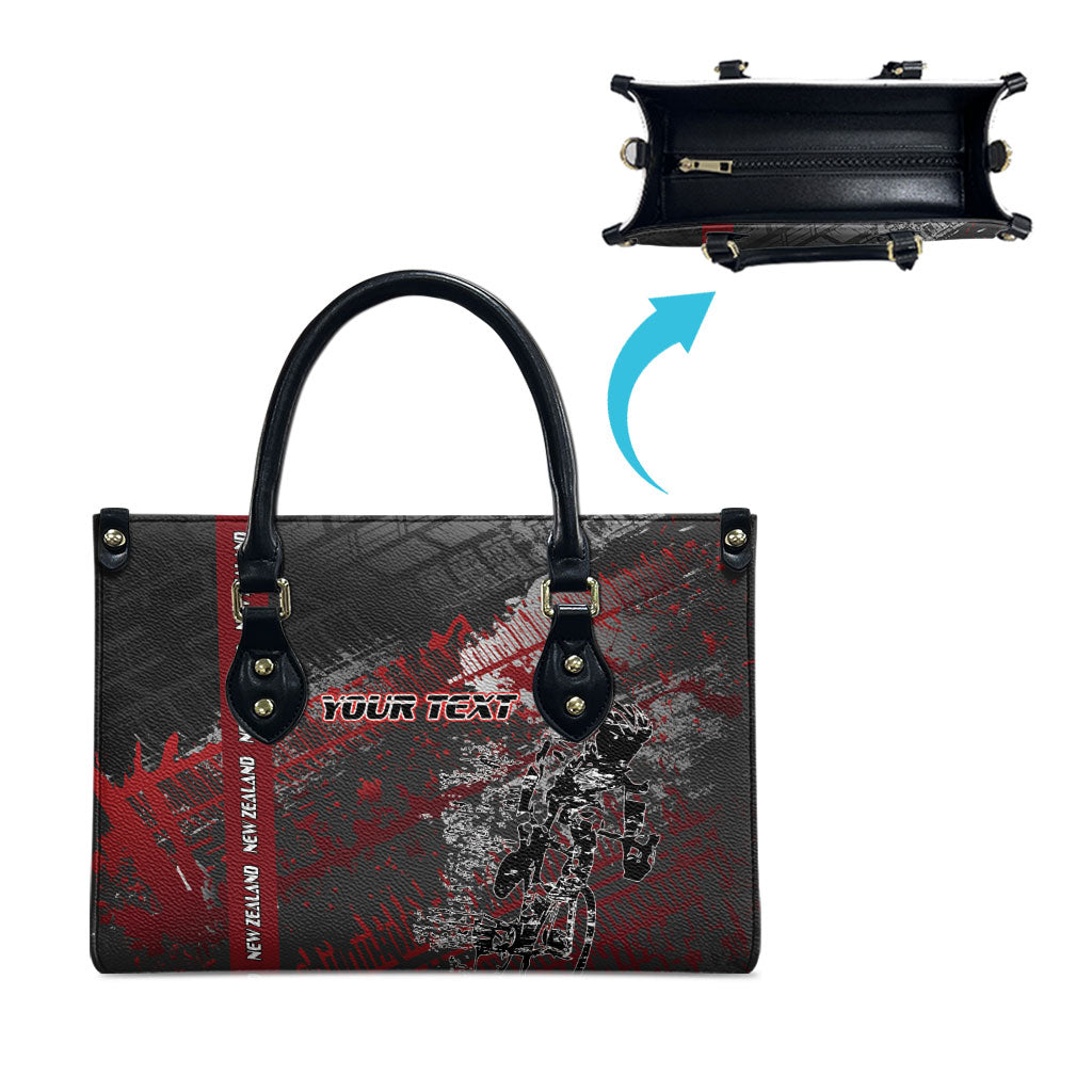 Personalised Cycling New Zealand Leather Bag Aotearoa Pride Sportswear