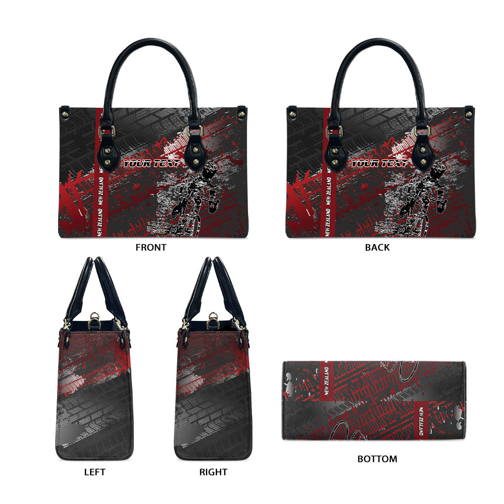 Personalised Cycling New Zealand Leather Bag Aotearoa Pride Sportswear