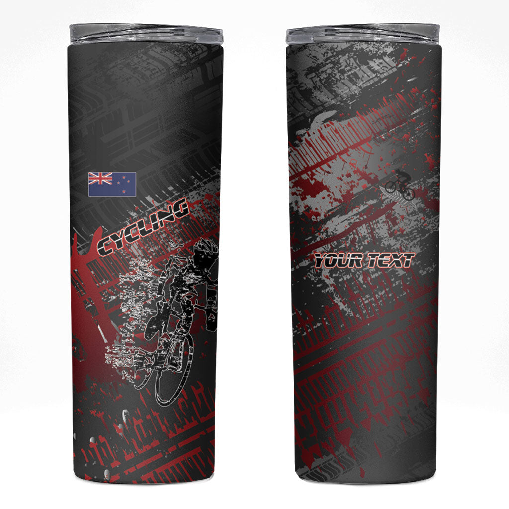Personalised Cycling New Zealand Skinny Tumbler Aotearoa Pride Sportswear LT22 Red - Polynesian Pride