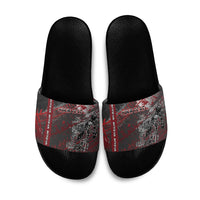 Personalised Cycling New Zealand Slide Sandals Aotearoa Pride Sportswear LT22 Red - Polynesian Pride