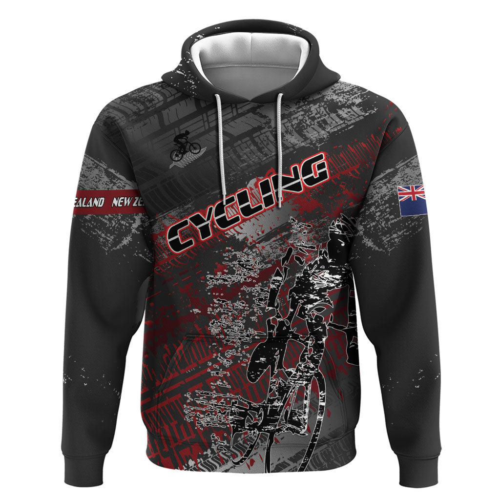 Personalised Cycling New Zealand Zip Hoodie Aotearoa Pride Sportswear LT22 Pullover Hoodie Red - Polynesian Pride