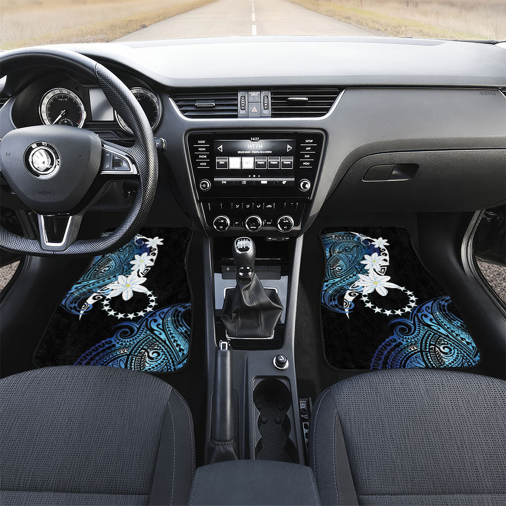 Cook Islands Maori Language Week Car Mats Tiare Maori Kuki Airani Blue Pattern