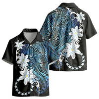 Cook Islands Maori Language Week Kid Hawaiian Shirt Tiare Maori Kuki Airani Blue Pattern