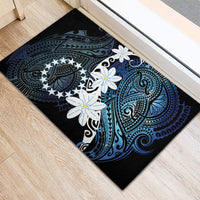 Cook Islands Maori Language Week Rubber Doormat Tiare Maori Kuki Airani Blue Pattern