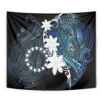 Cook Islands Maori Language Week Tapestry Tiare Maori Kuki Airani Blue Pattern