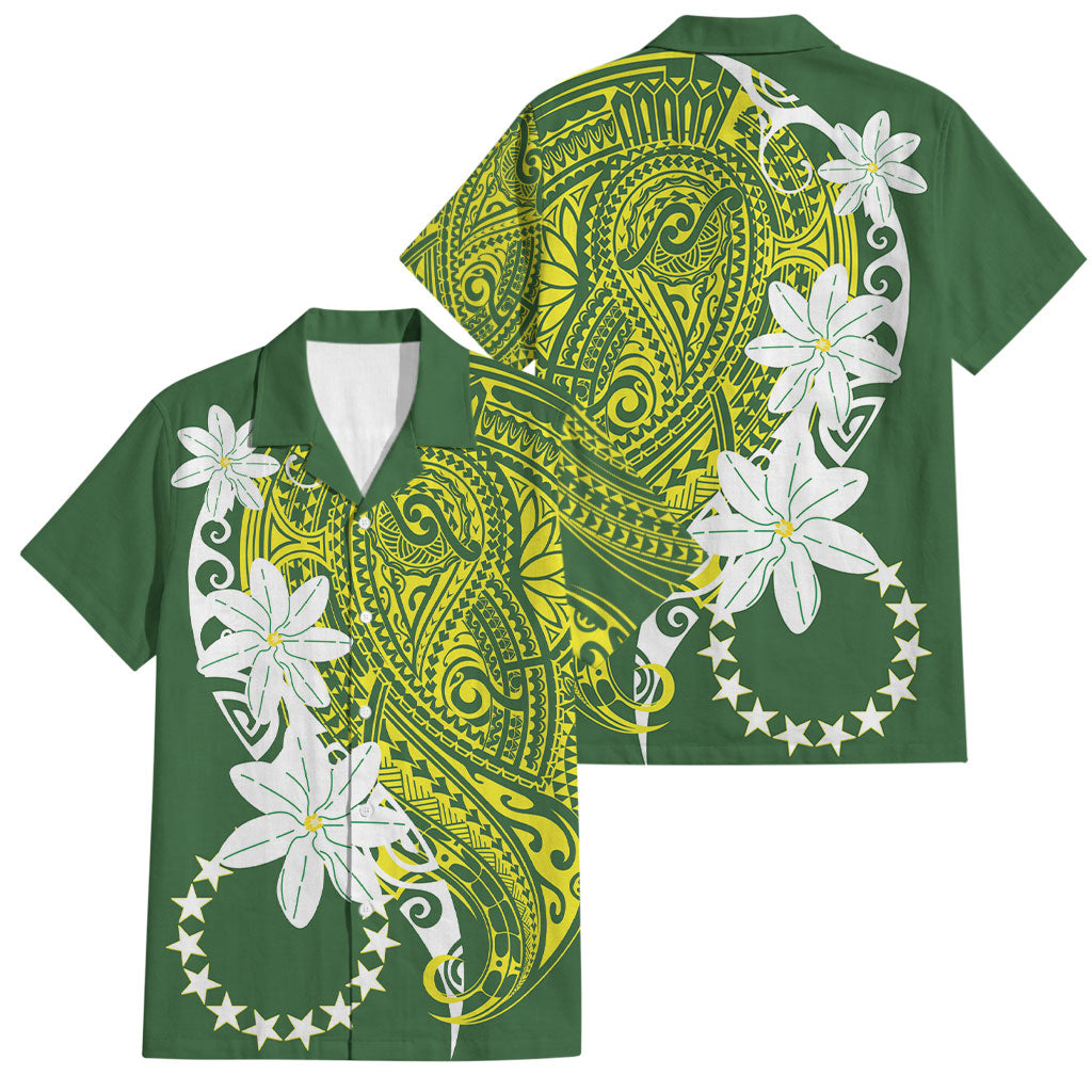 Cook Islands Maori Language Week Family Matching Tank Maxi Dress and Hawaiian Shirt Tiare Maori Kuki Airani Green Pattern
