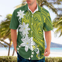 Cook Islands Maori Language Week Hawaiian Shirt Tiare Maori Kuki Airani Green Pattern LT22 - Polynesian Pride