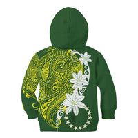 Cook Islands Maori Language Week Kid Hoodie Tiare Maori Kuki Airani Green Pattern LT22 - Polynesian Pride