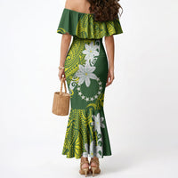 Cook Islands Maori Language Week Mermaid Dress Tiare Maori Kuki Airani Green Pattern