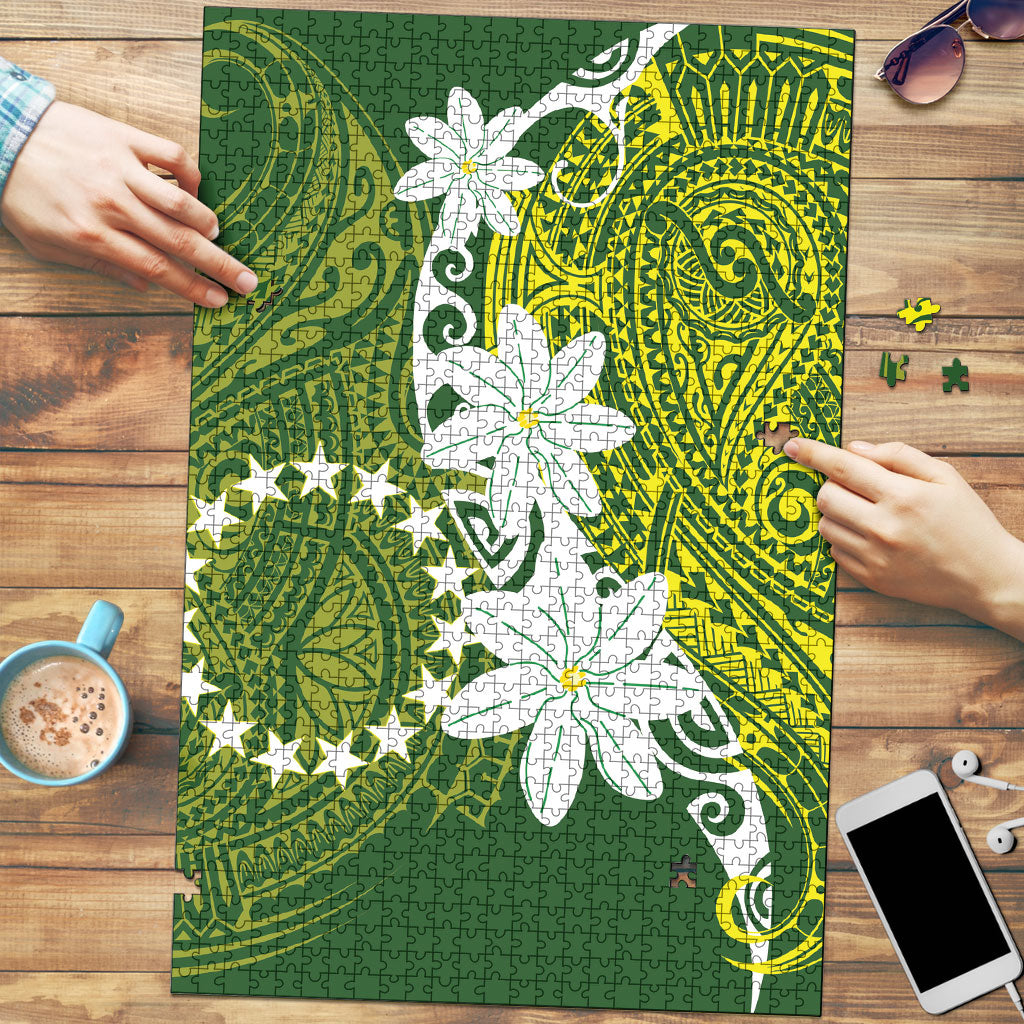 Cook Islands Maori Language Week Puzzle Tiare Maori Kuki Airani Green Pattern