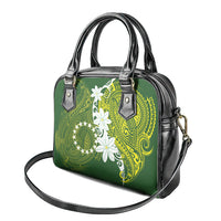 Cook Islands Maori Language Week Shoulder Handbag Tiare Maori Kuki Airani Green Pattern