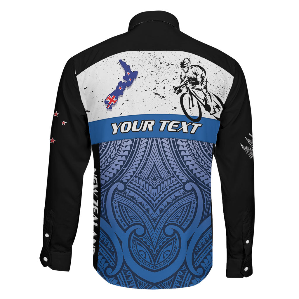 Personalised Cycling New Zealand Family Matching Summer Maxi Dress and Hawaiian Shirt Aotearoa Map Fern Maori Pattern LT22 - Polynesian Pride