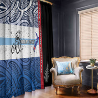 Personalised Cycling New Zealand Window Curtain Aotearoa Map Fern Maori Pattern