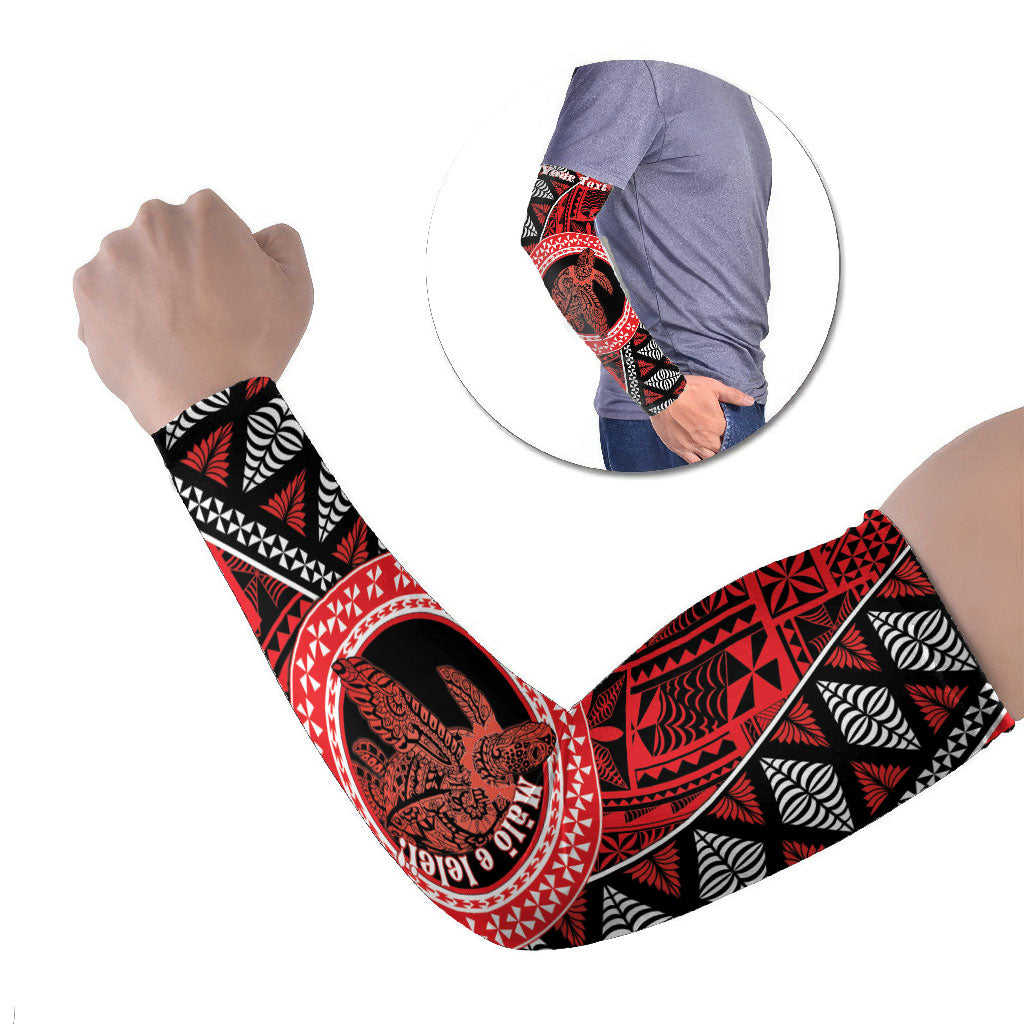 Personalised Tonga Language Week Arm Sleeves Heilala Turtle Malo E Lelei