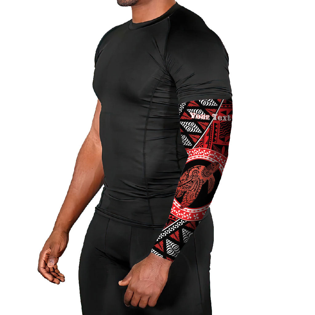 Personalised Tonga Language Week Arm Sleeves Heilala Turtle Malo E Lelei