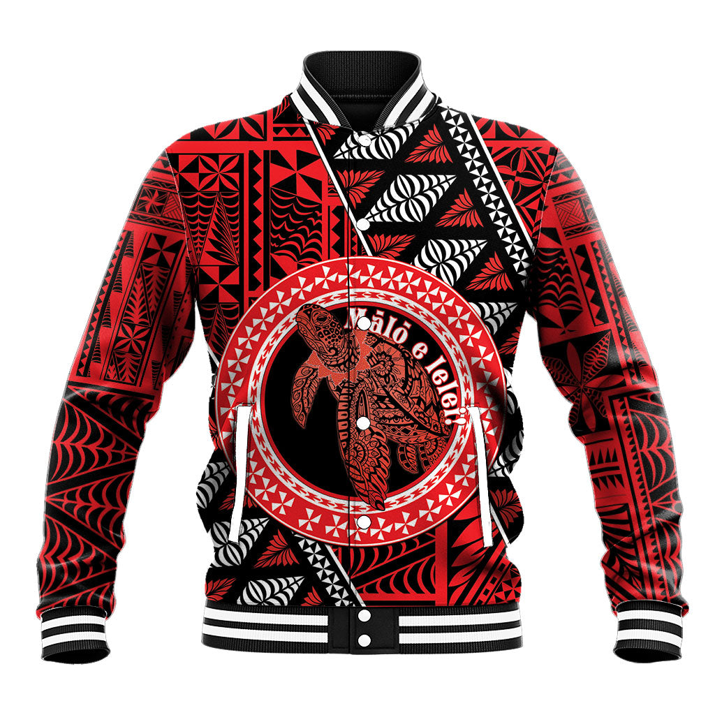 Personalised Tonga Language Week Baseball Jacket Heilala Turtle Malo E Lelei
