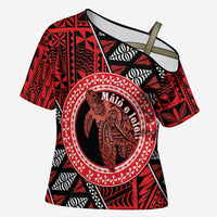 Personalised Tonga Language Week Cross Shoulder Shirt Heilala Turtle Malo E Lelei