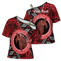 Personalised Tonga Language Week Cross Shoulder Shirt Heilala Turtle Malo E Lelei