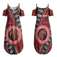Personalised Tonga Language Week Family Matching Summer Maxi Dress and Hawaiian Shirt Heilala Turtle Malo E Lelei