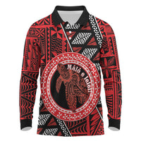 Personalised Tonga Language Week Long Sleeve Polo Shirt Heilala Turtle Malo E Lelei