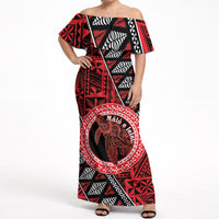 Personalised Tonga Language Week Off Shoulder Maxi Dress Heilala Turtle Malo E Lelei