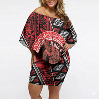 Personalised Tonga Language Week Off Shoulder Short Dress Heilala Turtle Malo E Lelei