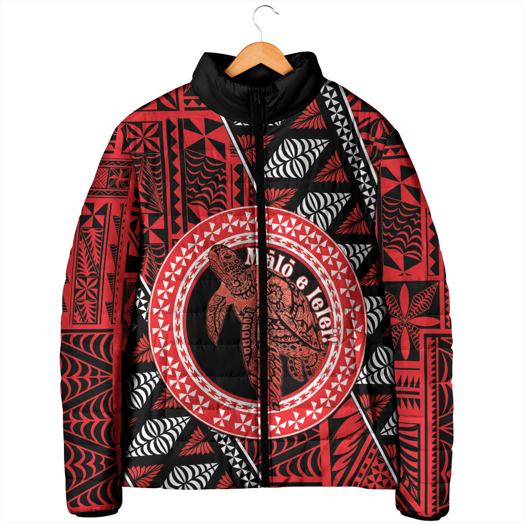 Personalised Tonga Language Week Padded Jacket Heilala Turtle Malo E Lelei