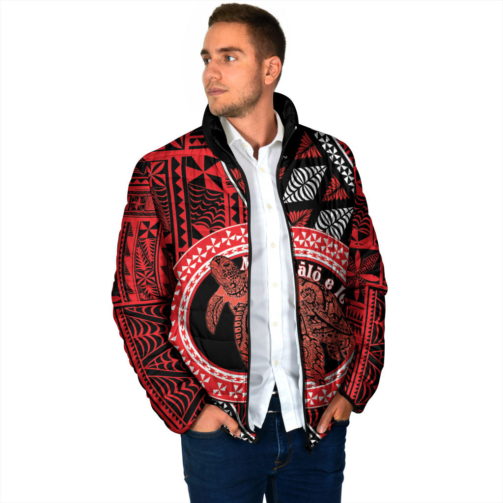 Personalised Tonga Language Week Padded Jacket Heilala Turtle Malo E Lelei