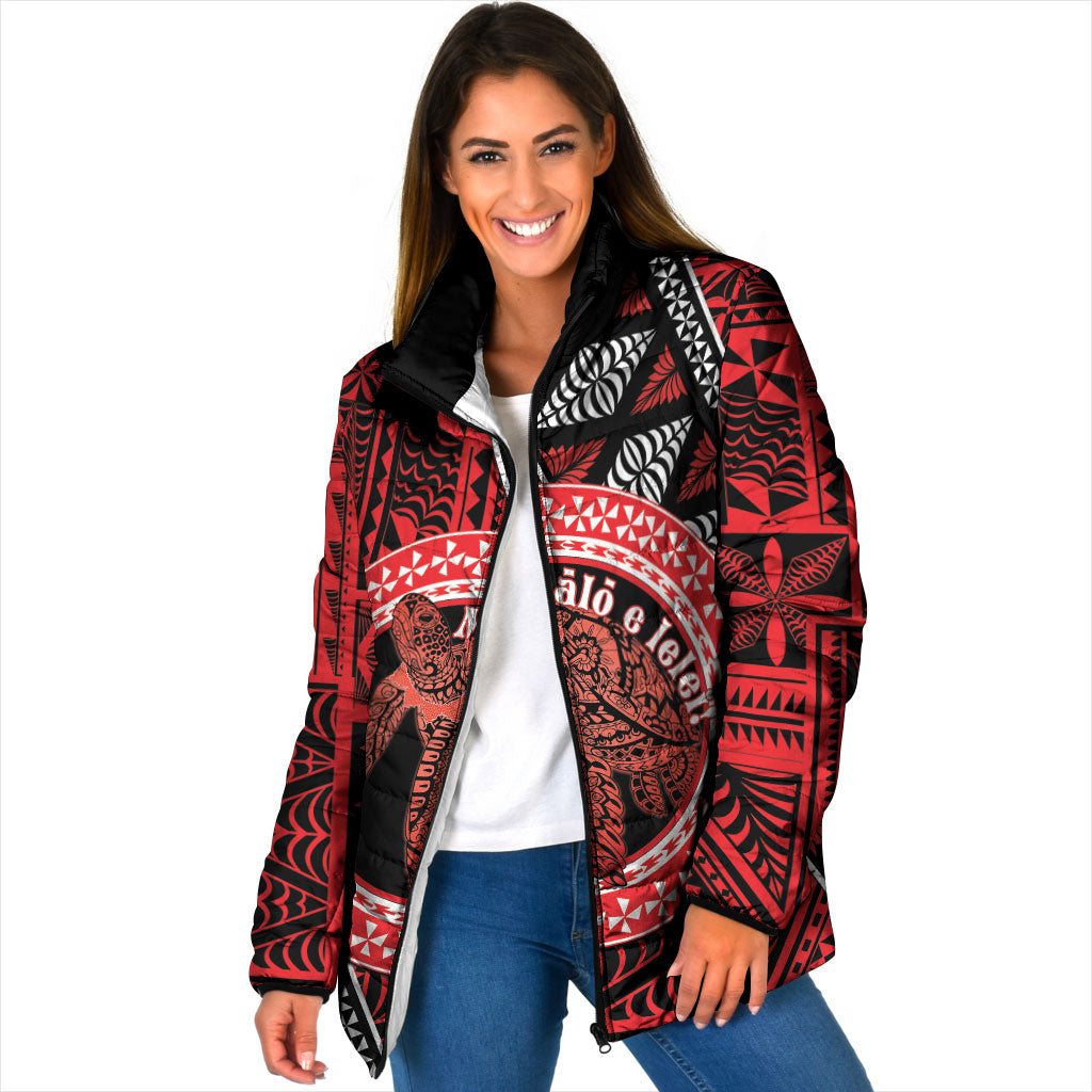 Personalised Tonga Language Week Padded Jacket Heilala Turtle Malo E Lelei