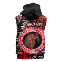 Personalised Tonga Language Week Sleeveless Hoodie Heilala Turtle Malo E Lelei