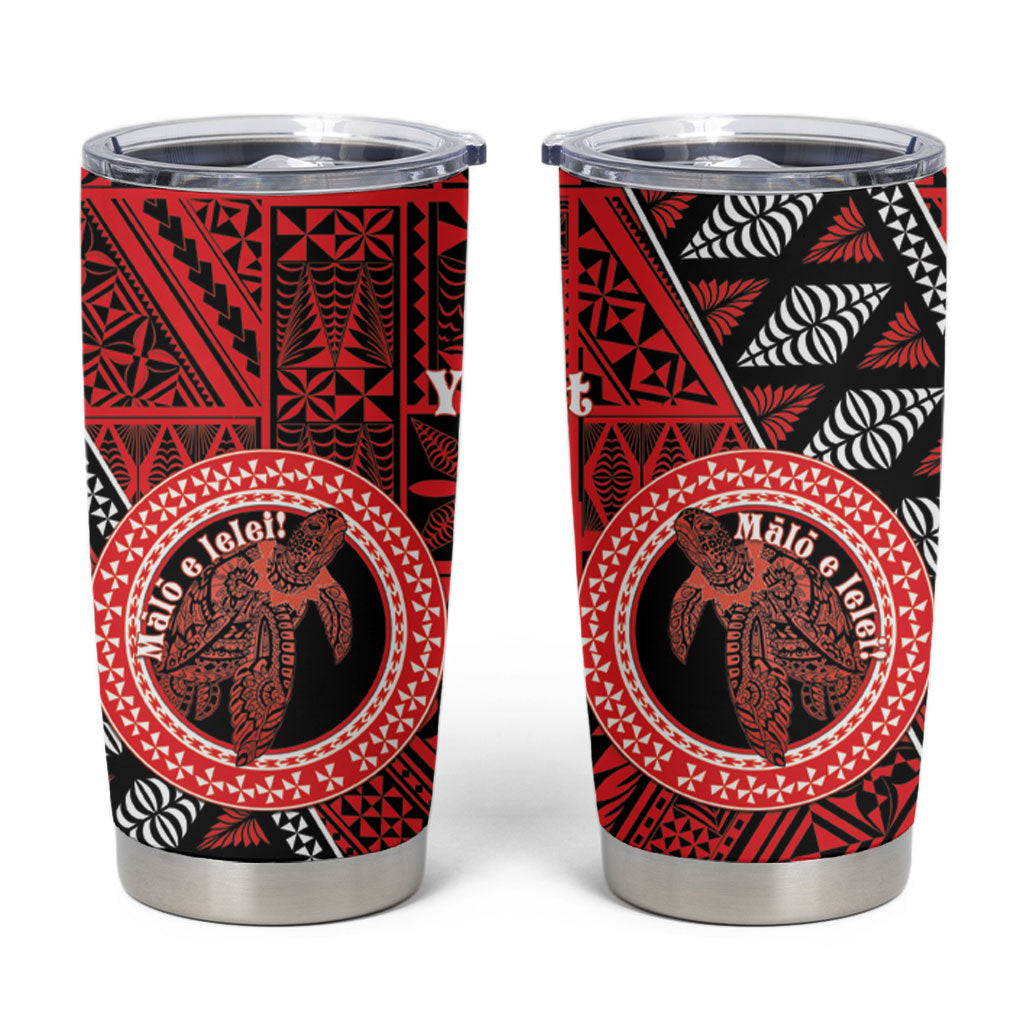 Personalised Tonga Language Week Tumbler Cup Heilala Turtle Malo E Lelei