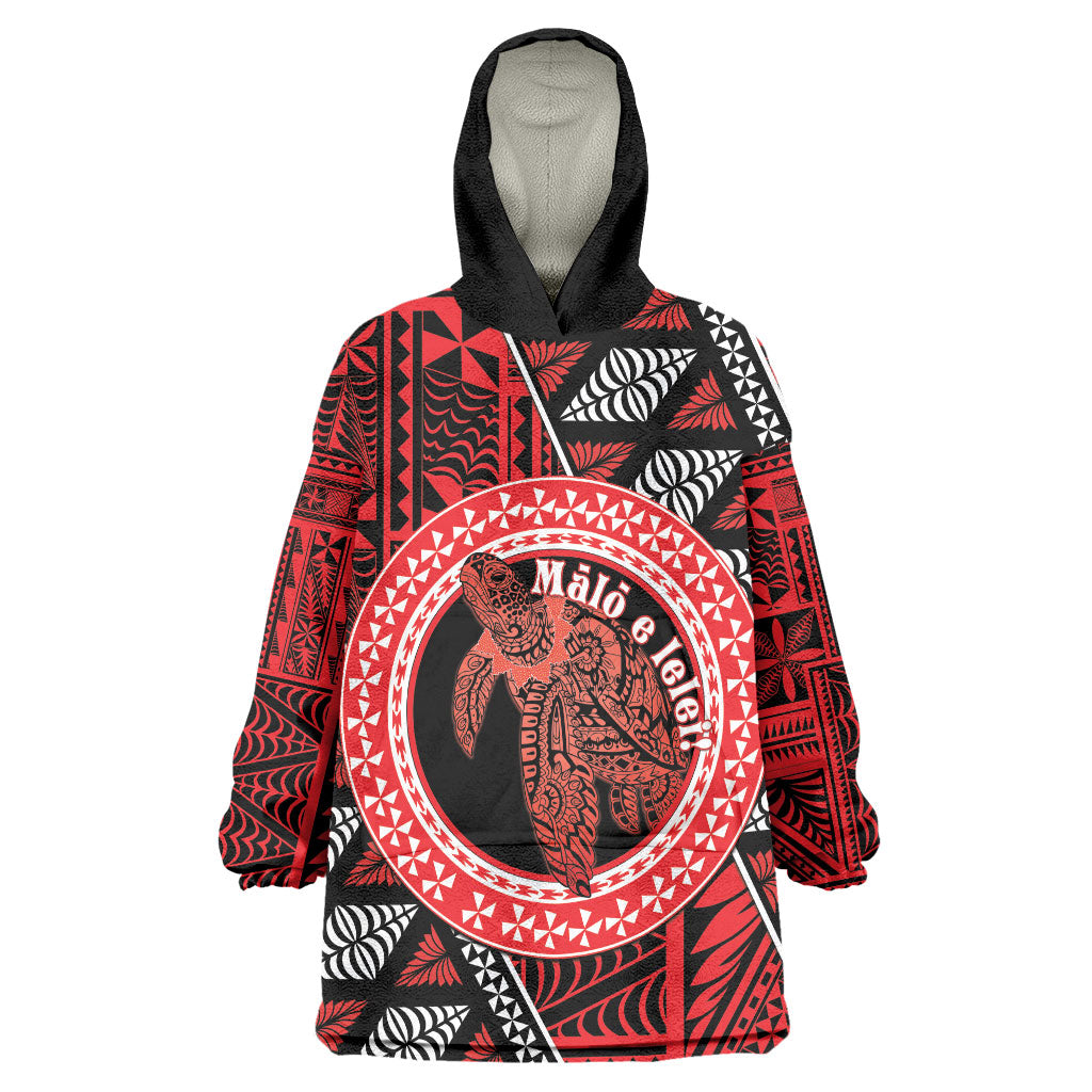 Personalised Tonga Language Week Wearable Blanket Hoodie Heilala Turtle Malo E Lelei