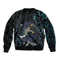 New Zealand Huia Bird Bomber Jacket Paua Shell Maori Pattern