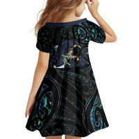 New Zealand Huia Bird Family Matching Off Shoulder Maxi Dress and Hawaiian Shirt Paua Shell Maori Pattern