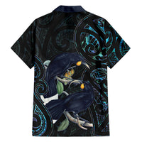 New Zealand Huia Bird Family Matching Puletasi and Hawaiian Shirt Paua Shell Maori Pattern