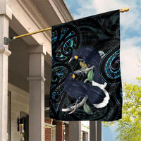 New Zealand Huia Bird Garden Flag Paua Shell Maori Pattern