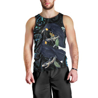 New Zealand Huia Bird Men Tank Top Paua Shell Maori Pattern